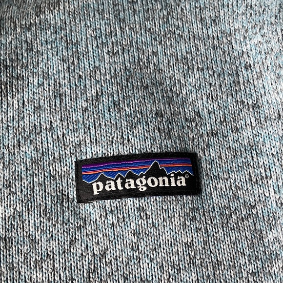 Patagonia Women's Heathered Blue Quarter-Zip Sweater - Picture 3 of 5